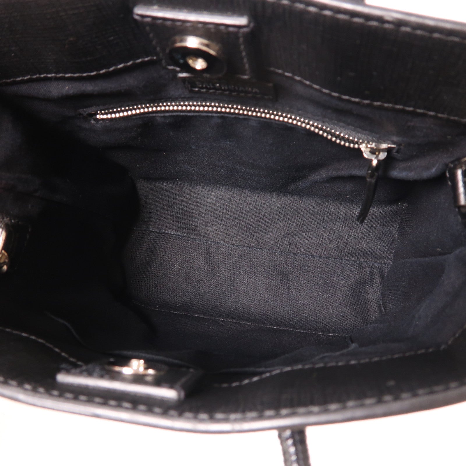 BALENCIAGA 牛皮皮革2 way Shoulder Bag銀扣手挽肩背兩用袋黑色