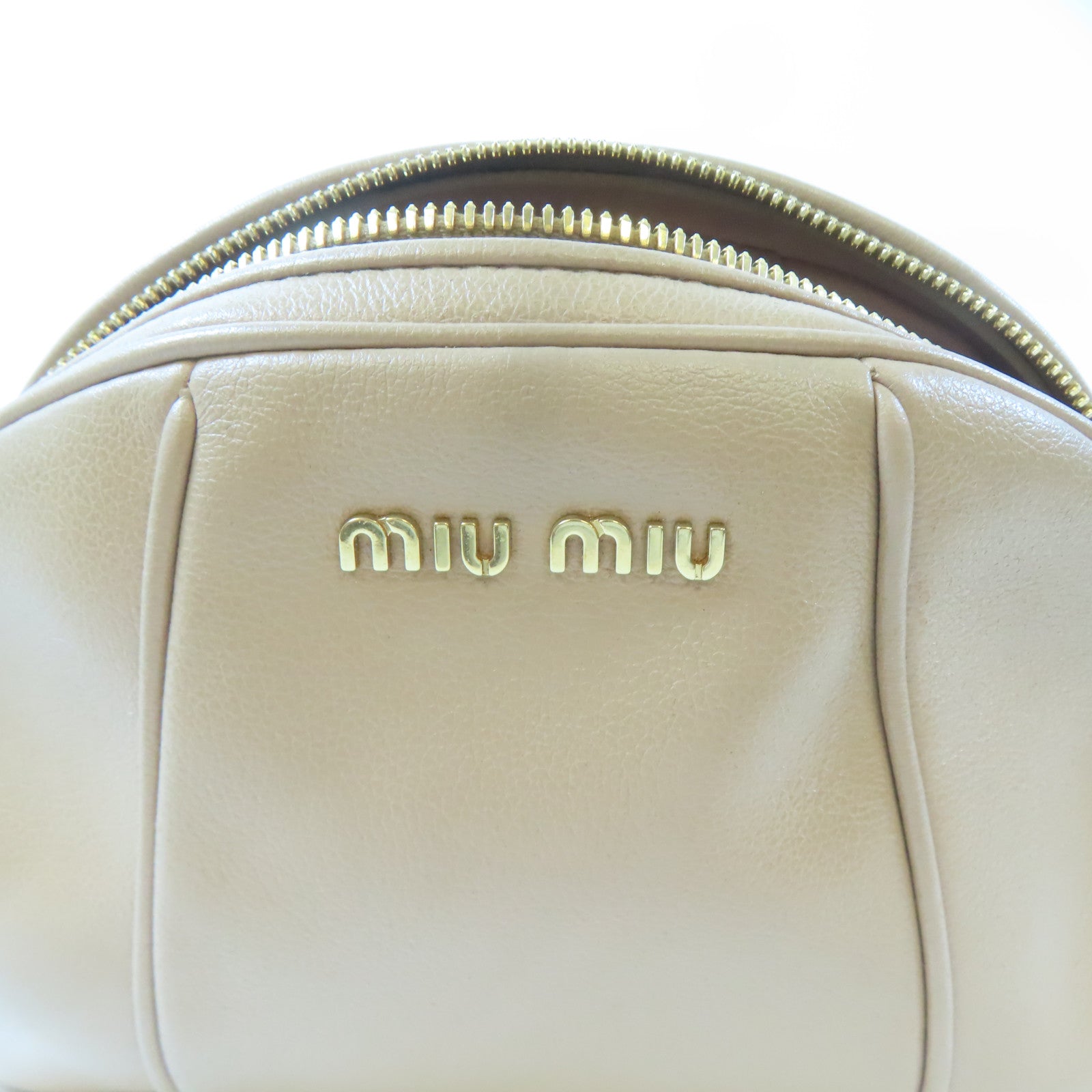 Miu Miu 牛皮皮革Shoulder Bag肩背袋米色