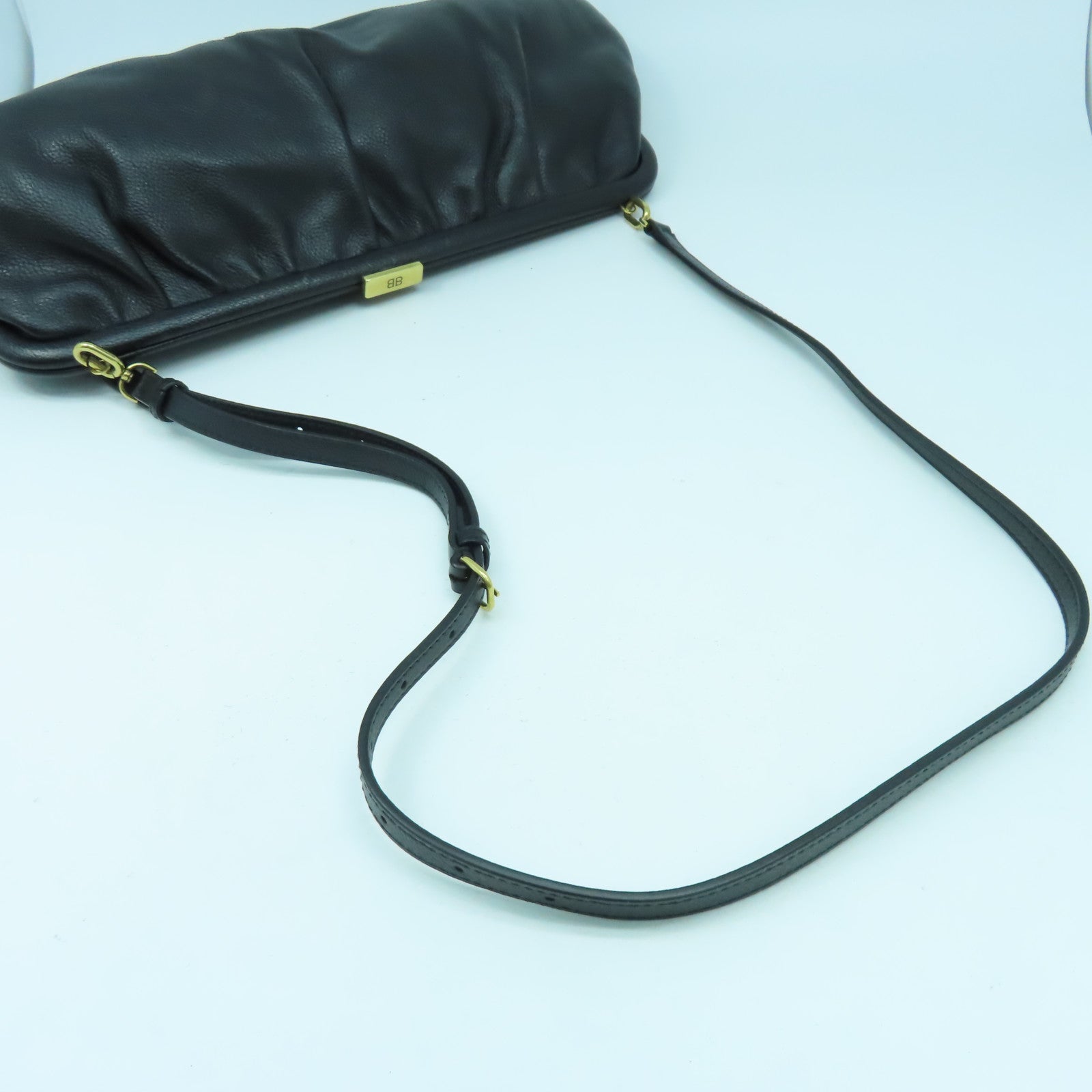 BALENCIAGA 【激減優惠】牛皮皮革2 Way Shoulder Bag金扣手拿包肩背袋兩用黑色