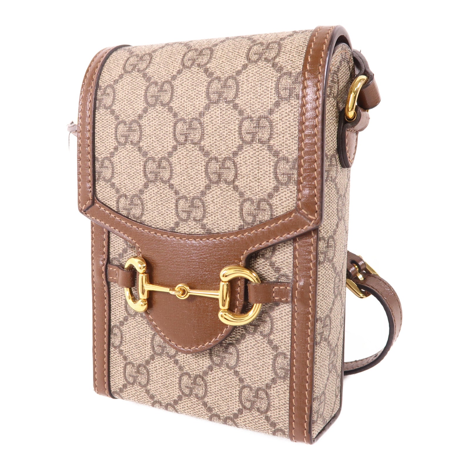 GUCCI 塗層帆布Horsebit 1955 Mini金扣肩背袋