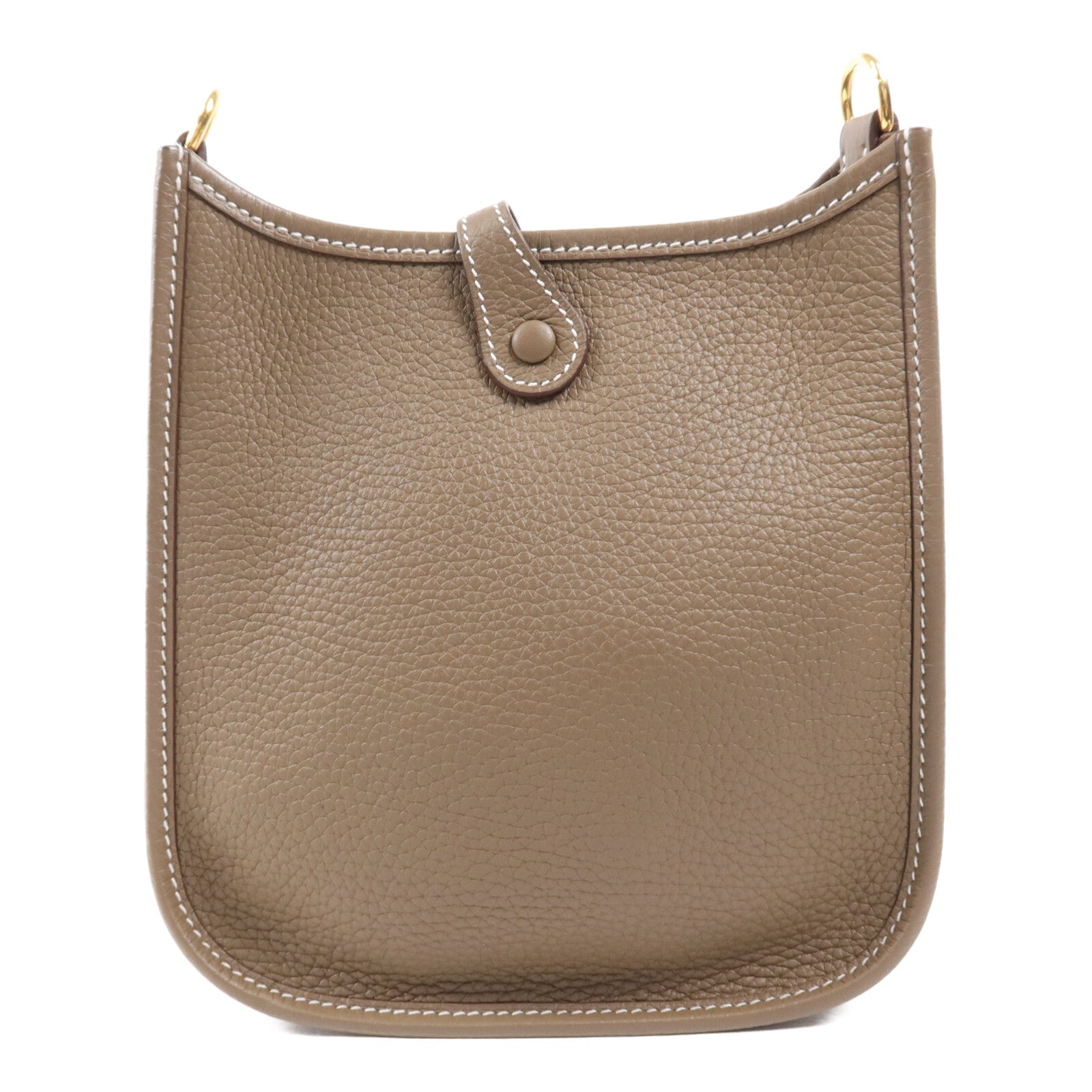 HERMES Clemence皮革Evelyne TPM金扣肩背袋Etoupe