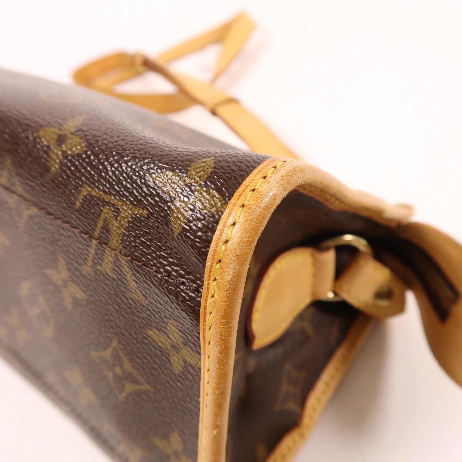 LOUIS VUITTON Monogram Popincourt Long金扣肩背袋棕色
