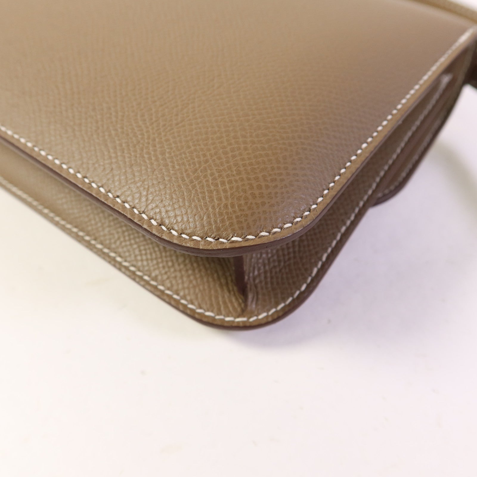 HERMES 【激減優惠】Epsom皮革Constance Elan金扣肩背袋Etoupe
