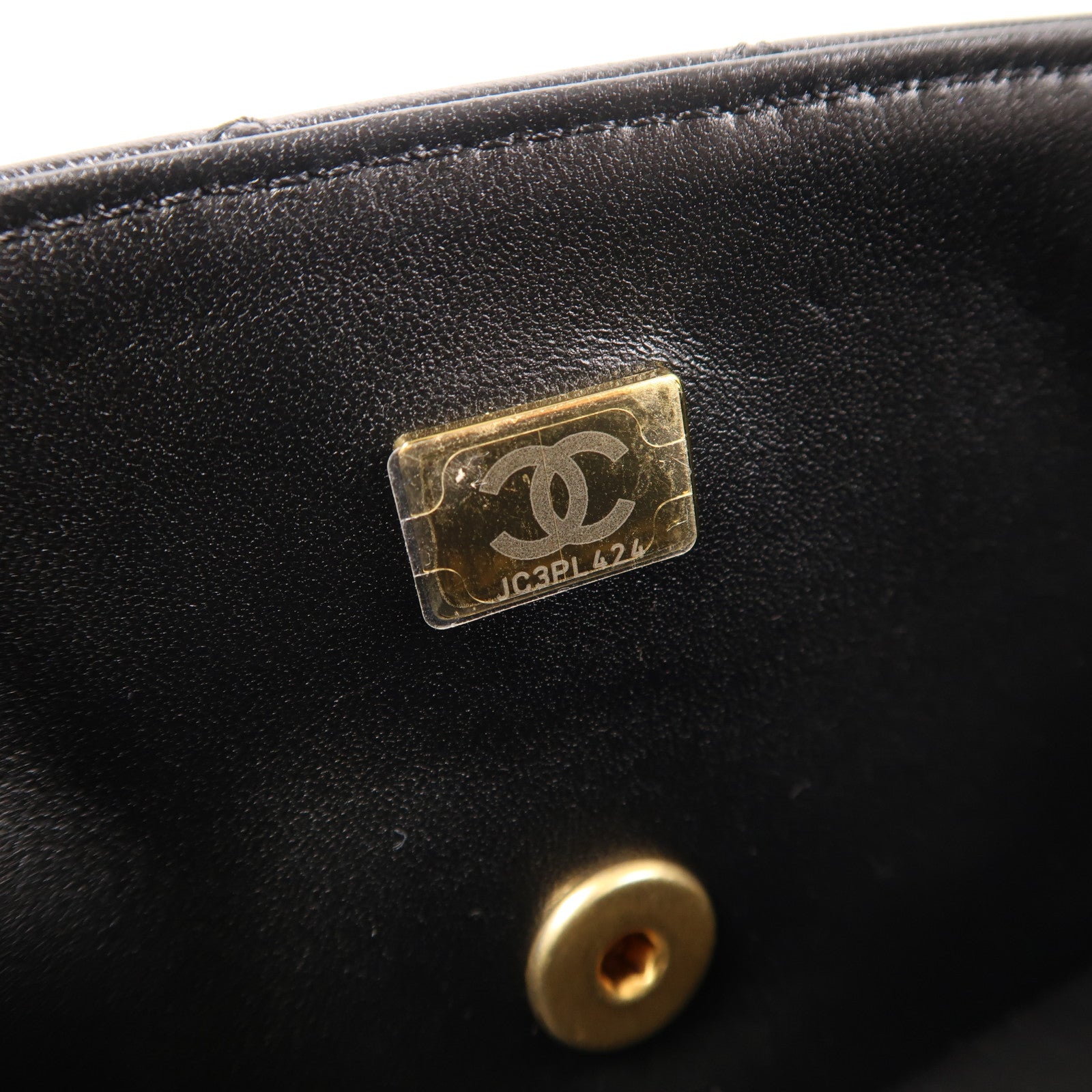 CHANEL 牛皮皮革2 Way Shoulder金扣手挽肩背兩用袋