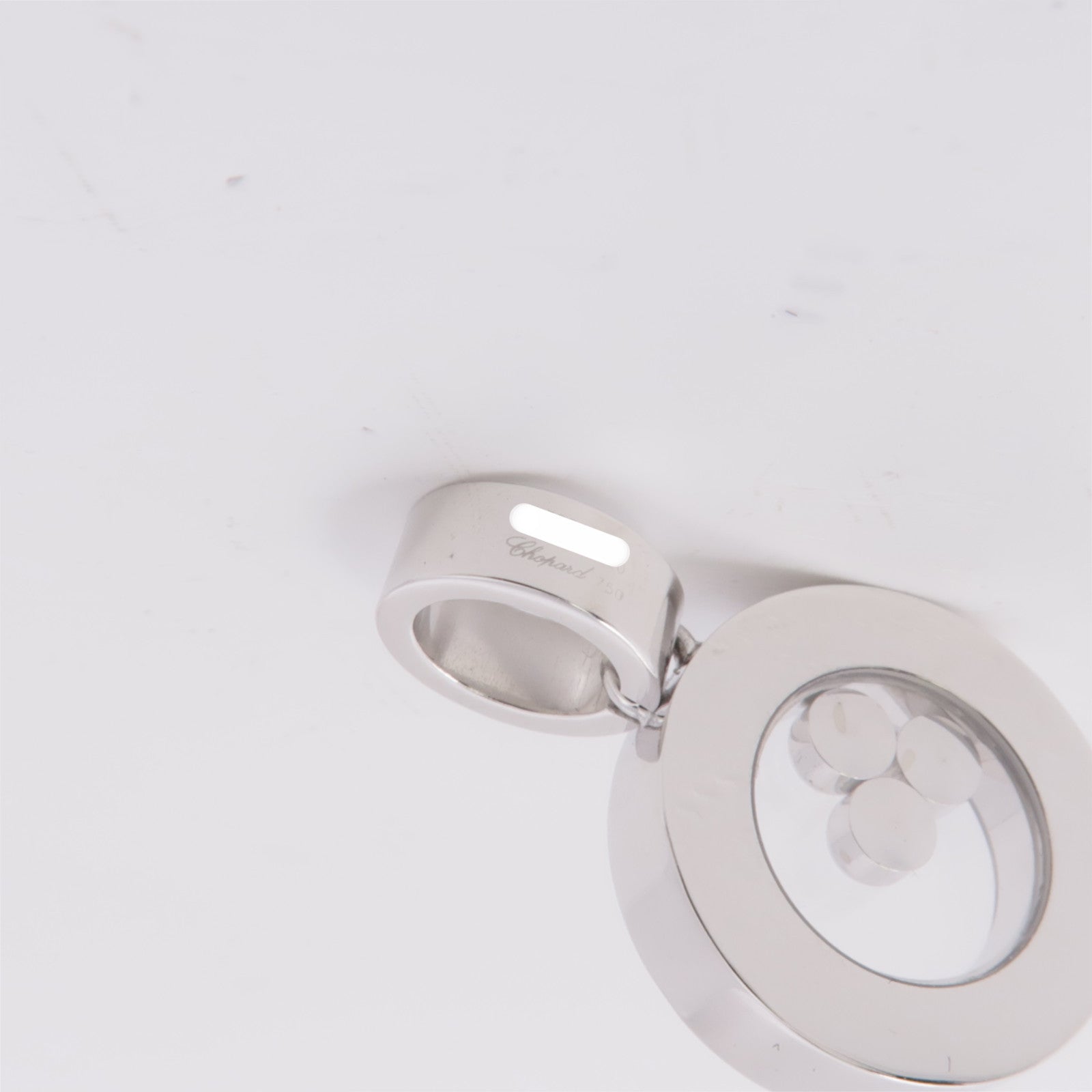 Chopard 18K白金Happy Diamond Necklace鑽石項鍊