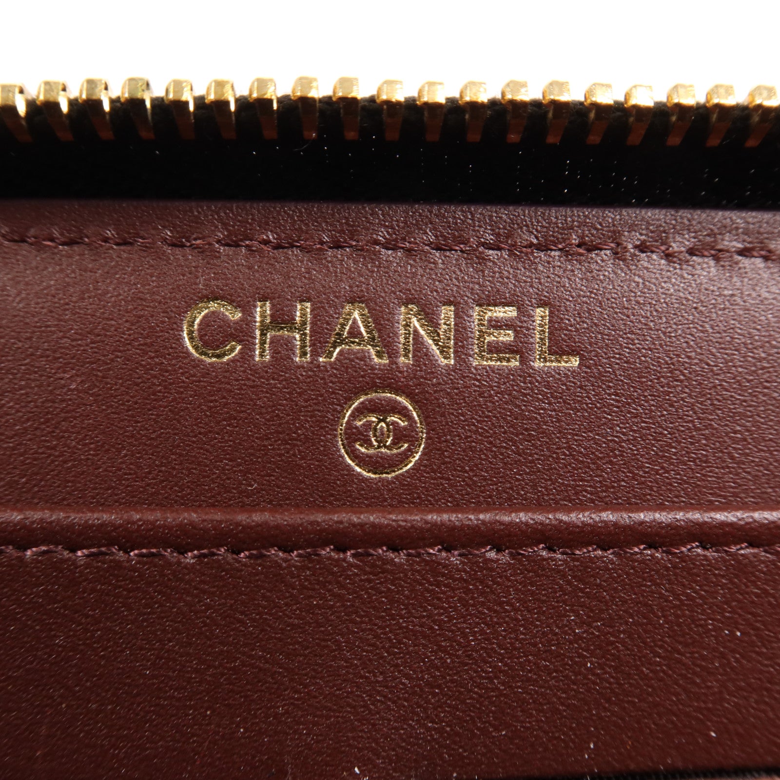 CHANEL 牛皮皮革Long Wallet金扣長錢包