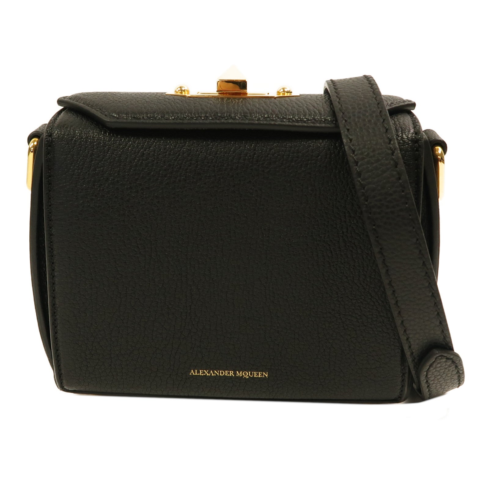 SELECTION 牛皮皮革Shoulder Bag金扣肩背袋黑色
