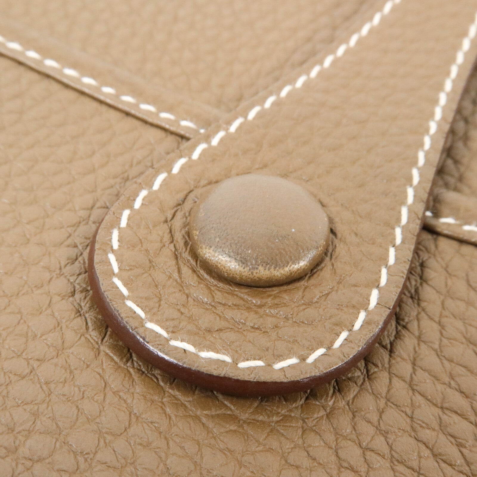 HERMES Clemence皮革Evelyne PM肩背袋Etoupe