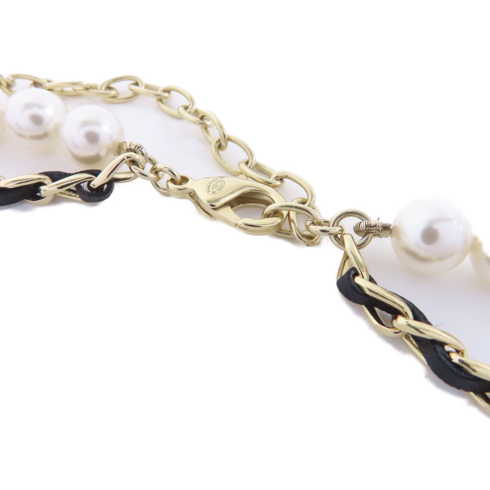 CHANEL 金屬Necklace項鍊金色/白色
