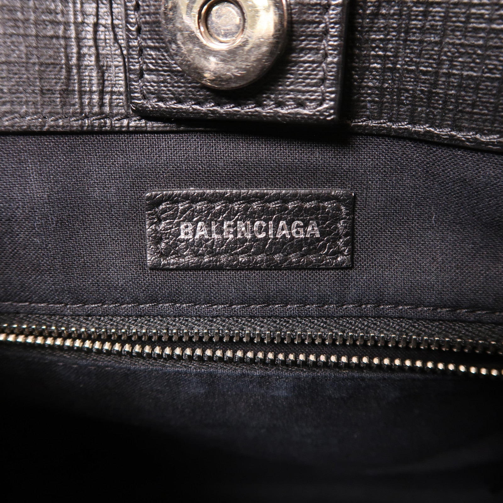 BALENCIAGA 牛皮皮革2 way Shoulder Bag銀扣手挽肩背兩用袋黑色