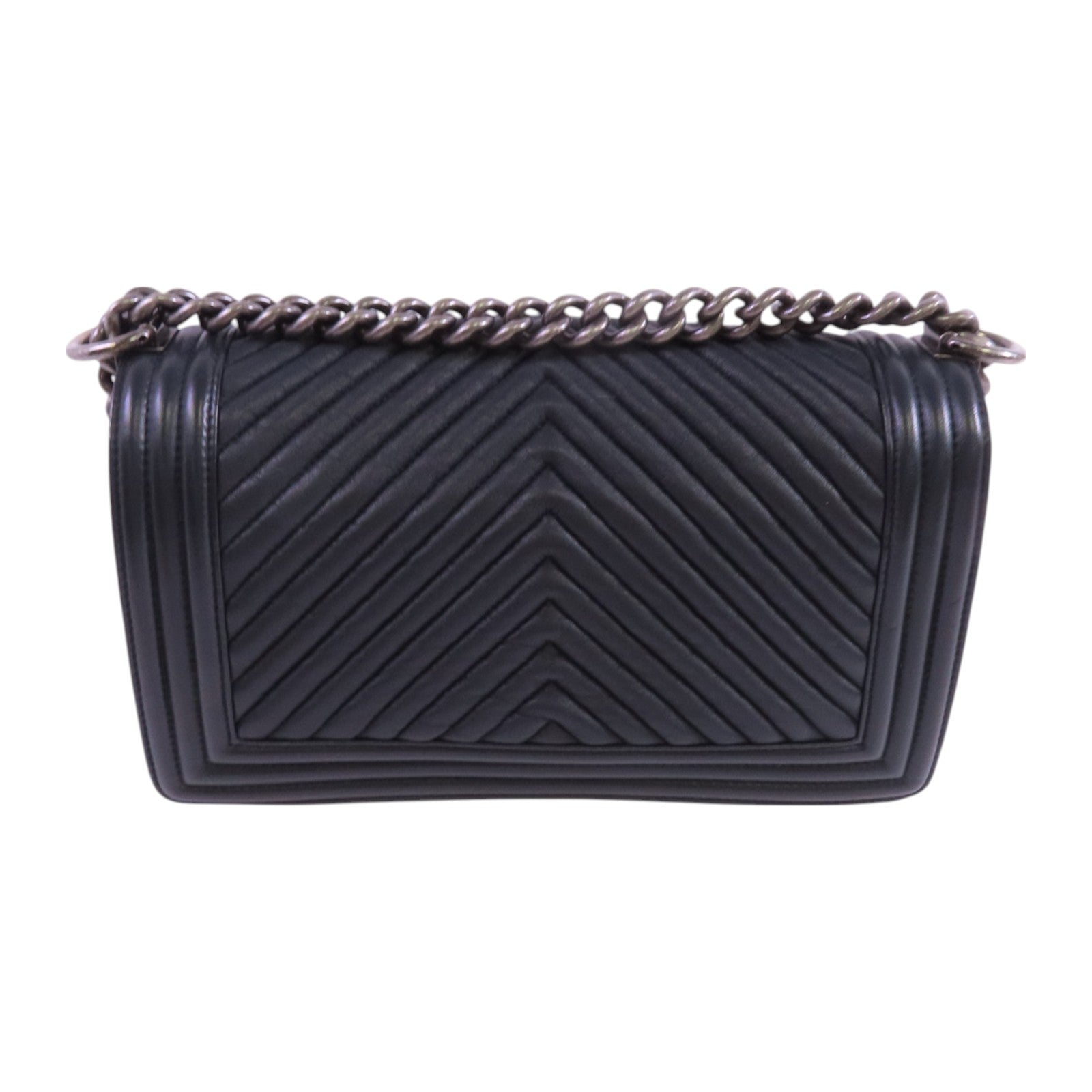 CHANEL CC SHW Boy 25 Chain Shoulder Bag Lambskin Leather