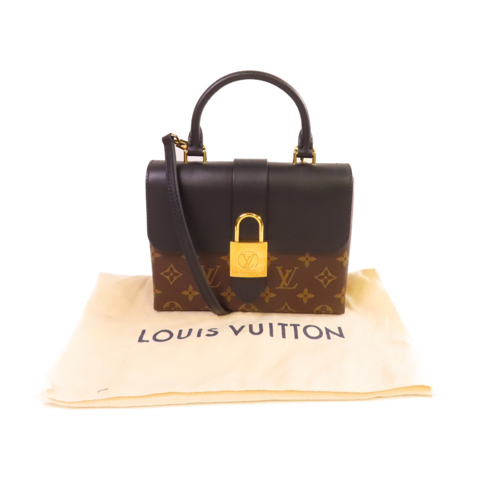 LOUIS VUITTON Monogram Locky BB 2Way Shoulder Bag金扣手挽肩背兩用袋啡色/黑色