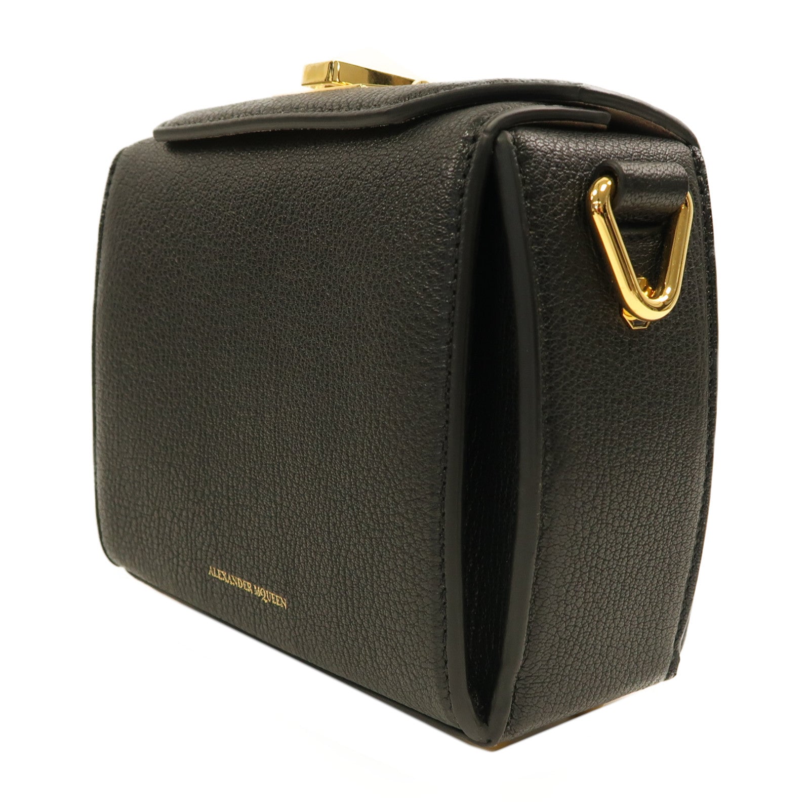 SELECTION 牛皮皮革Shoulder Bag金扣肩背袋黑色