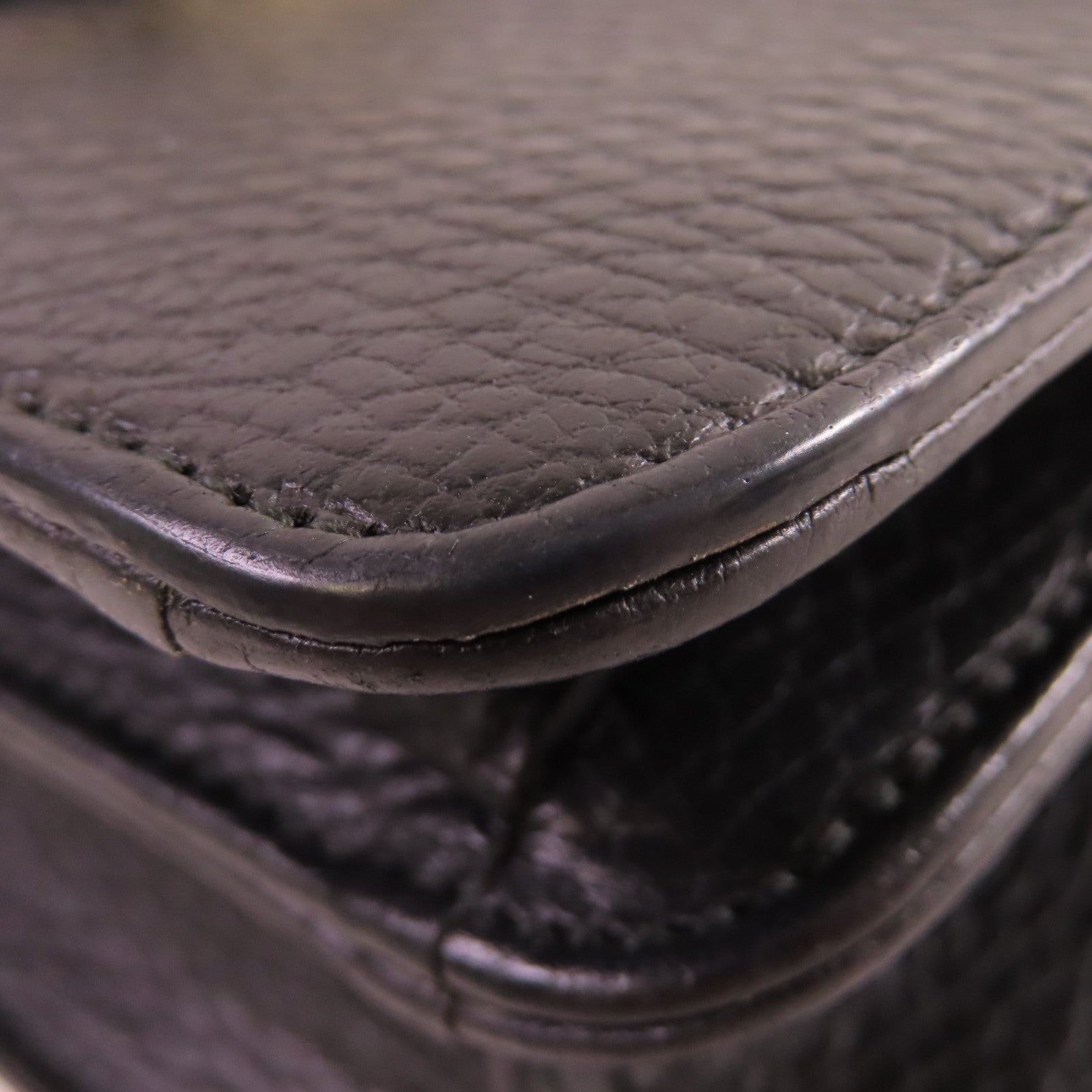 GUCCI 【激減優惠】牛皮皮革Interlocking GG Chain Shoulder Bag金扣鏈帶肩背袋黑色
