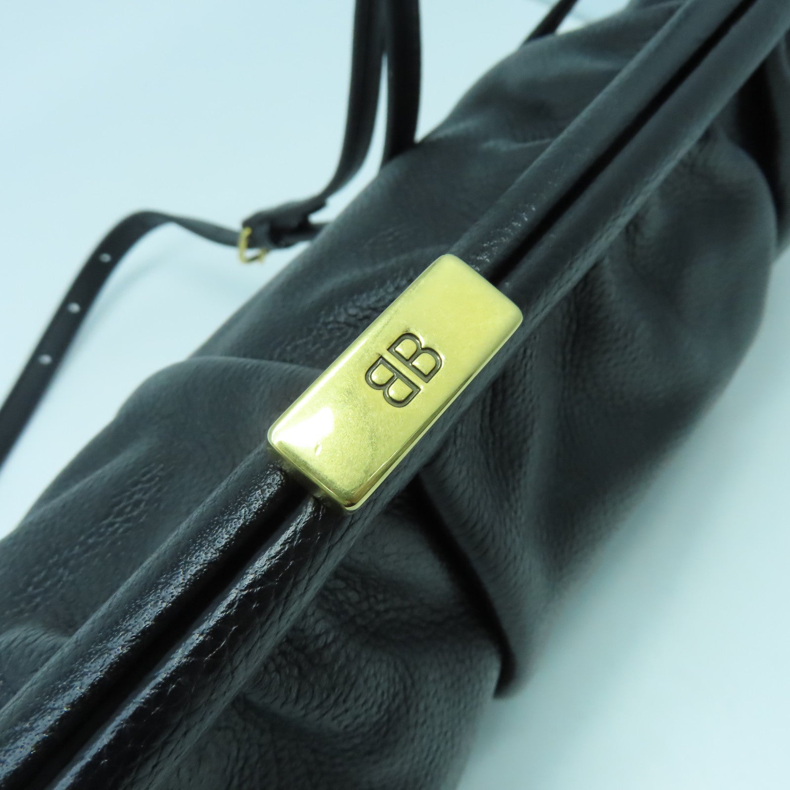 BALENCIAGA 【激減優惠】牛皮皮革2 Way Shoulder Bag金扣手拿包肩背袋兩用黑色