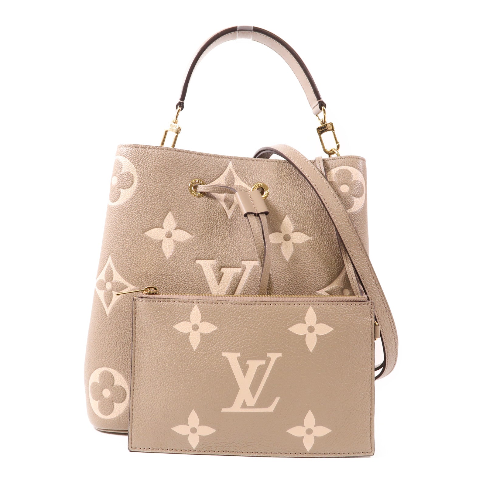 LOUIS VUITTON Monogram Empreinte Neo Noe MM金扣手挽肩背兩用袋