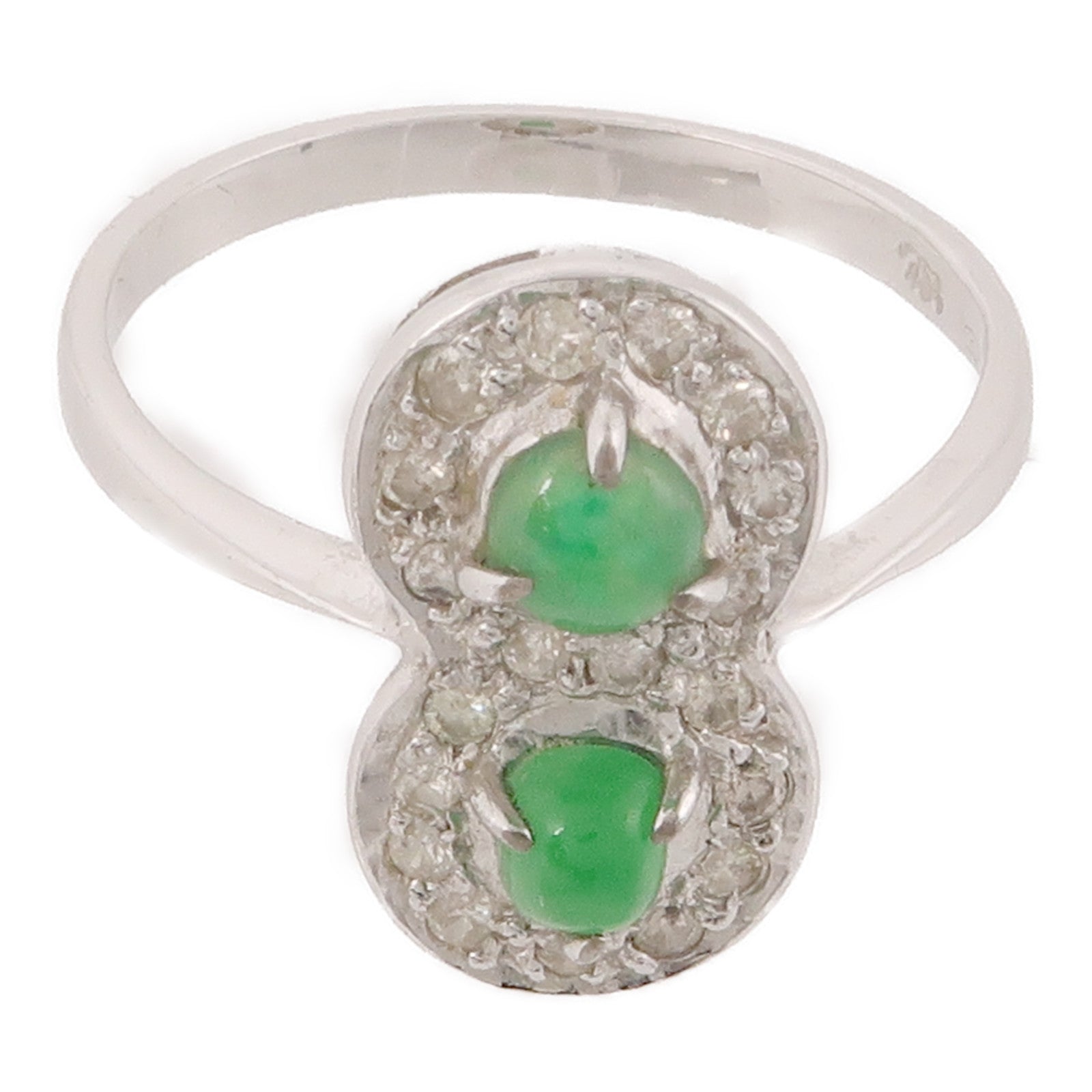 JEWELRY 【激減優惠】18K白金Jade Ring綠寶石戒指US#6