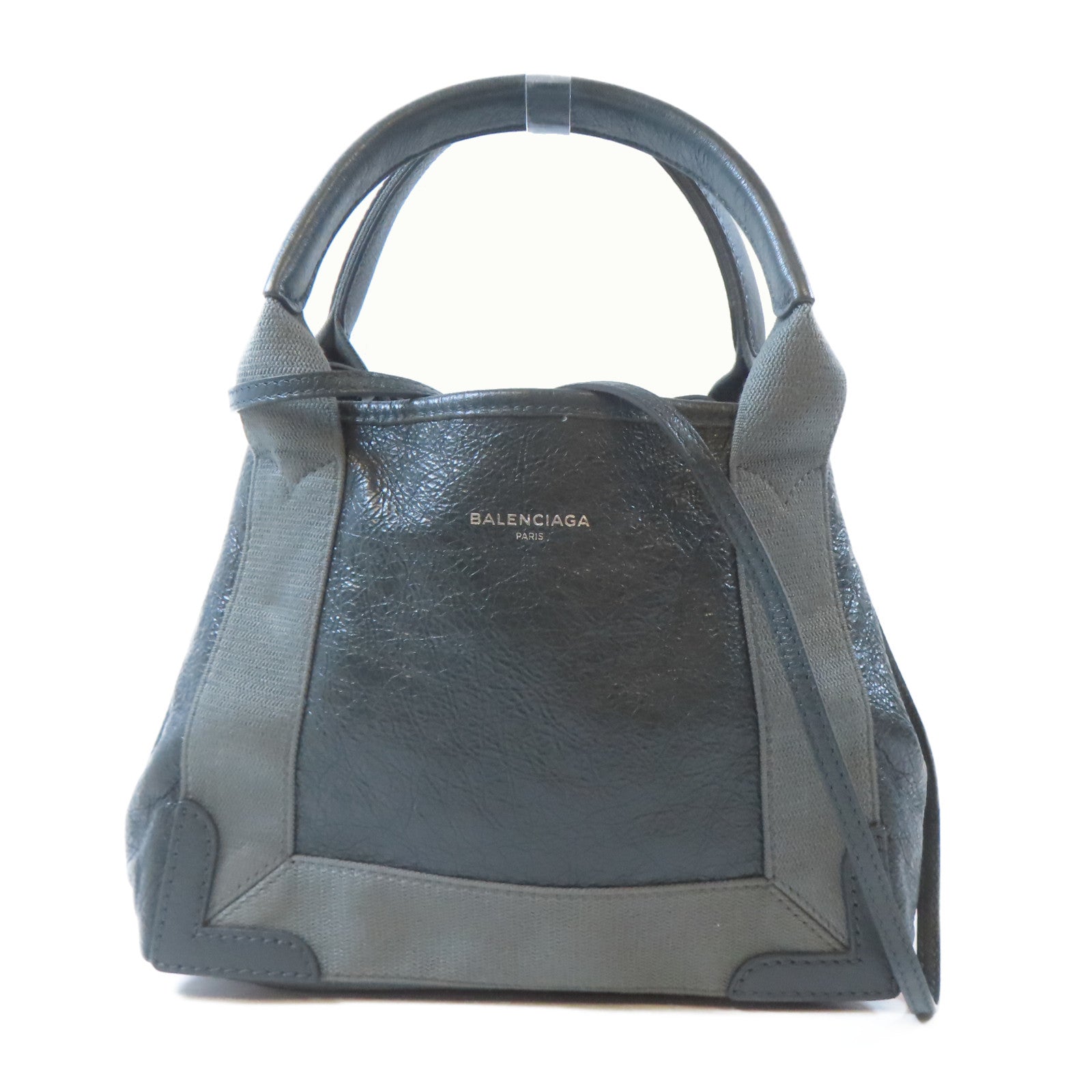 BALENCIAGA 牛皮皮革2 Way Shoulder Bag銀扣手挽肩背兩用袋灰色