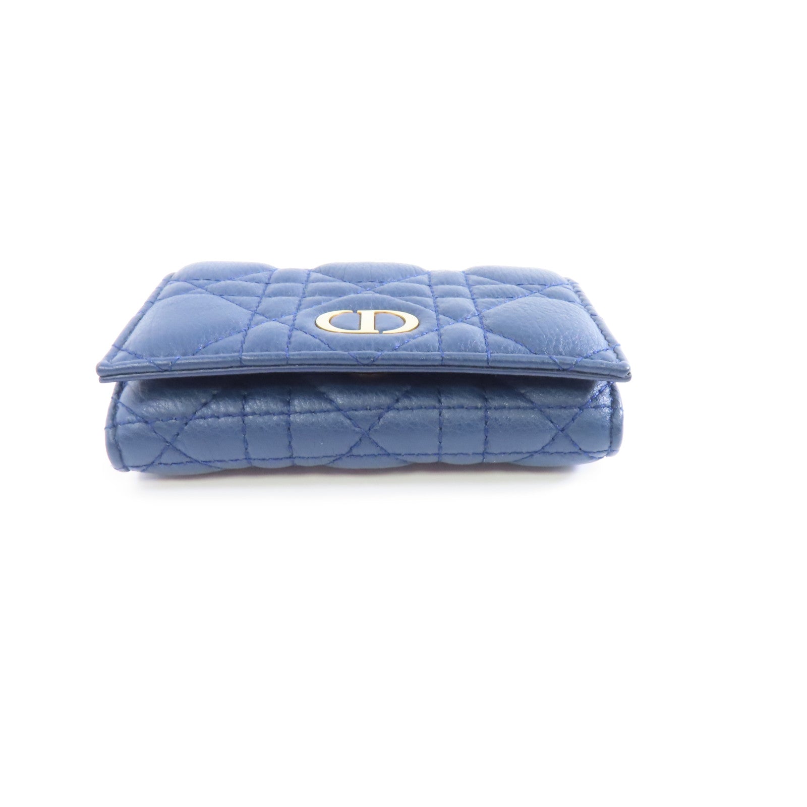 Dior 羊皮皮革Card Case金扣卡片套藍色