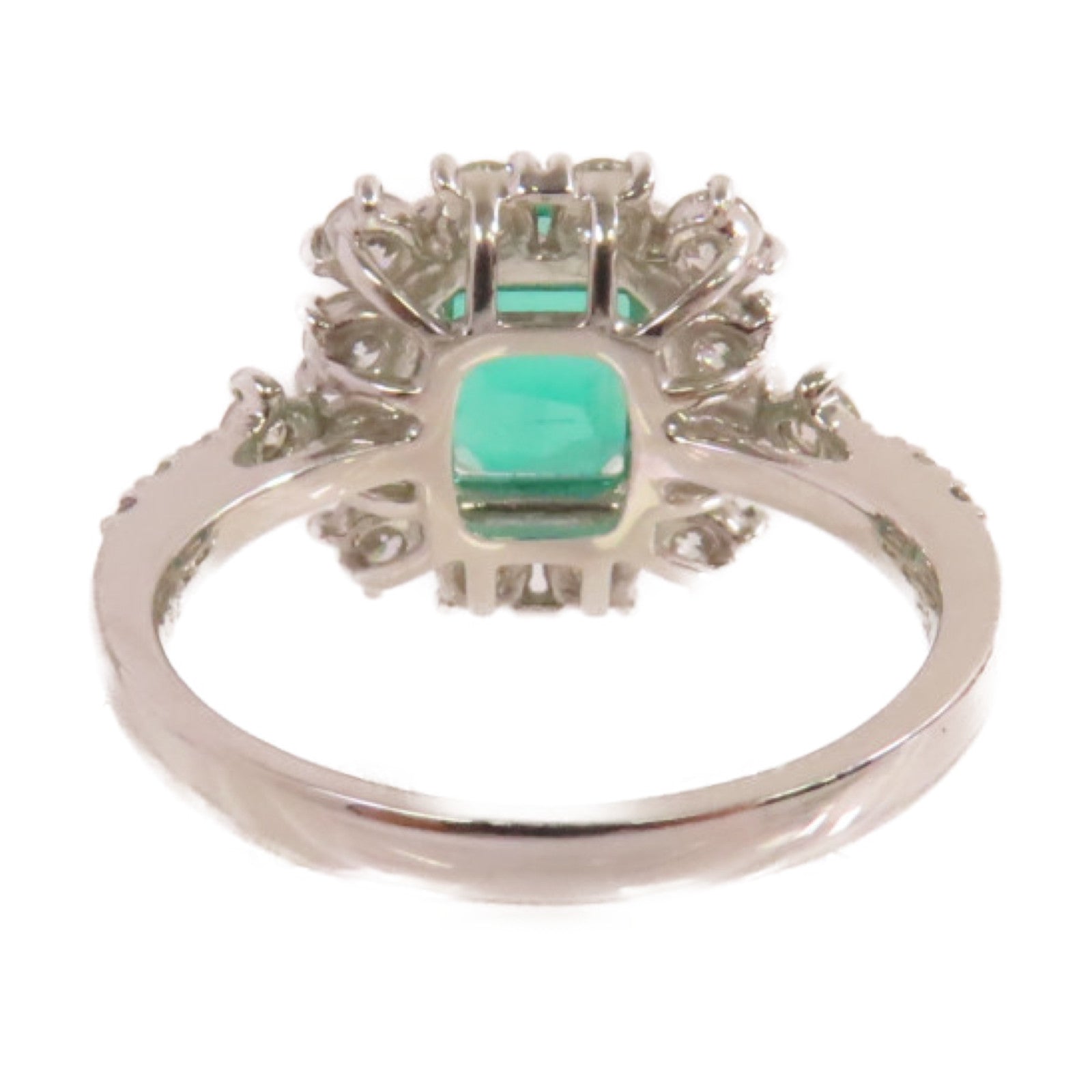 JEWELRY PT950鉑金/1.48ct綠寶石/0.86ct鑽石Emerald Diamond Ring戒指US#5.75