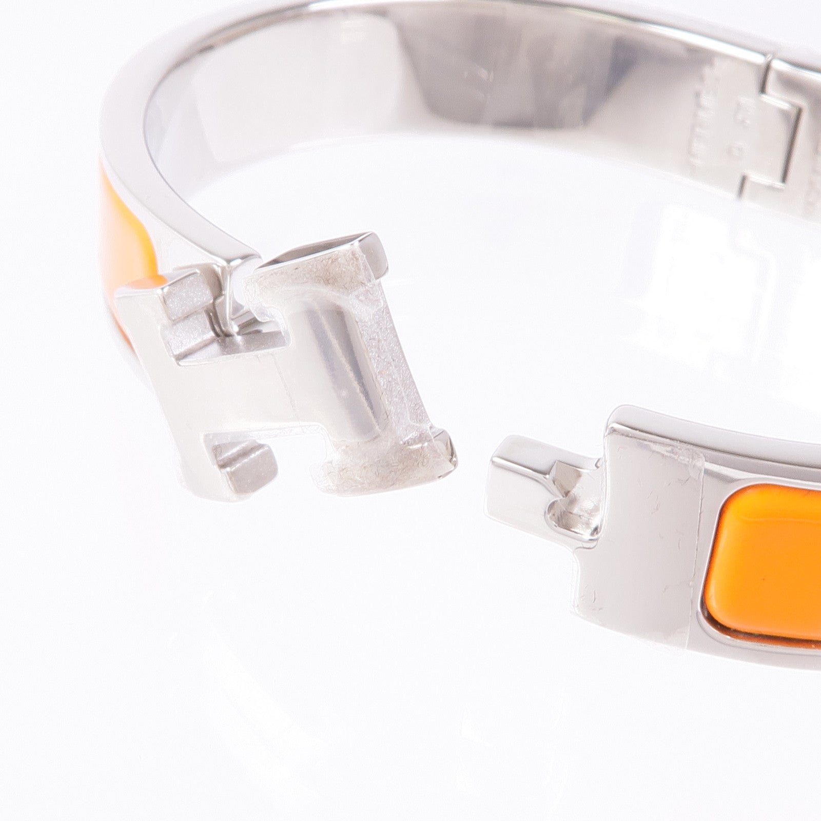 HERMES 金屬/琺瑯Clic H手鐲Orange