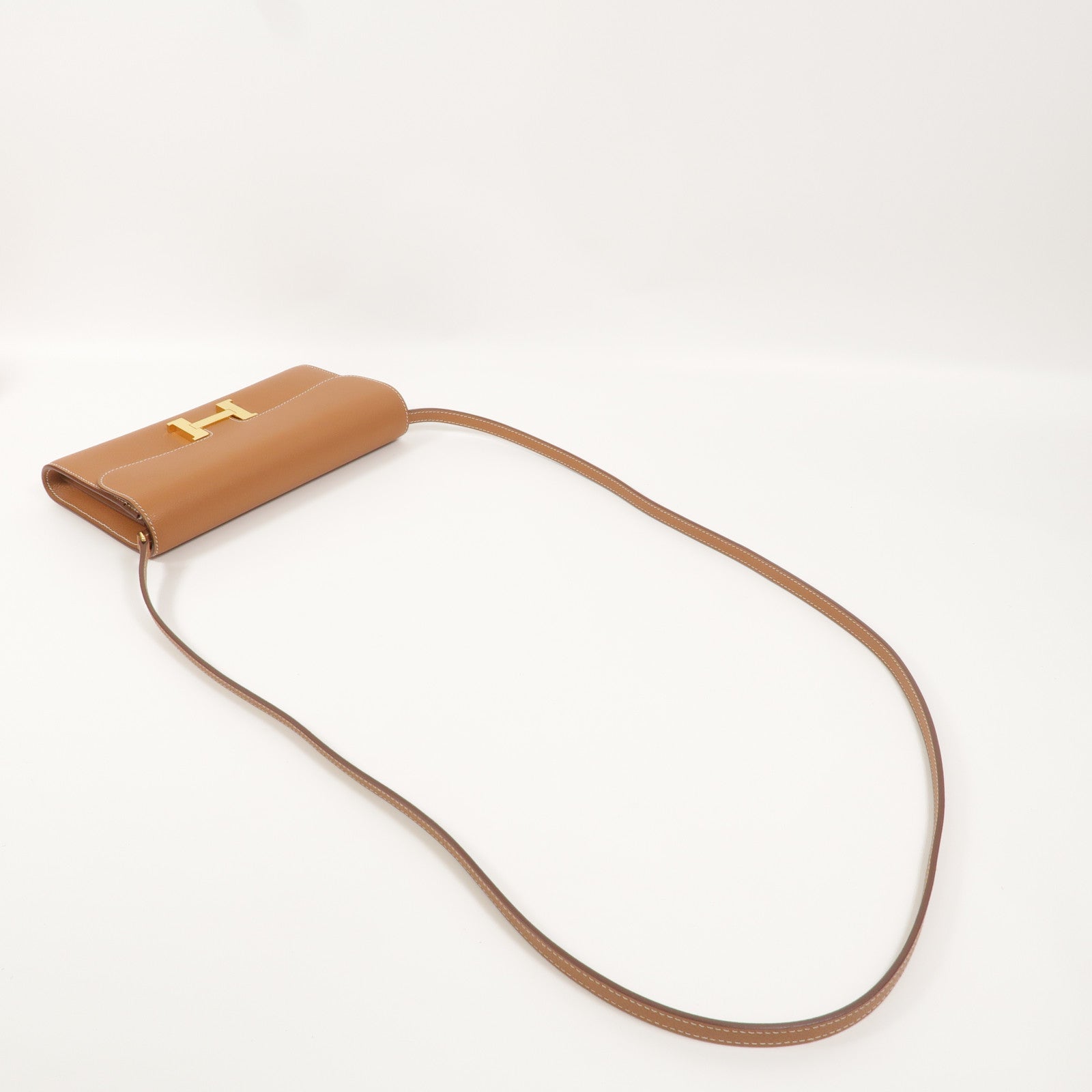 HERMES Evercolor皮革Constance To Go肩背袋Gold