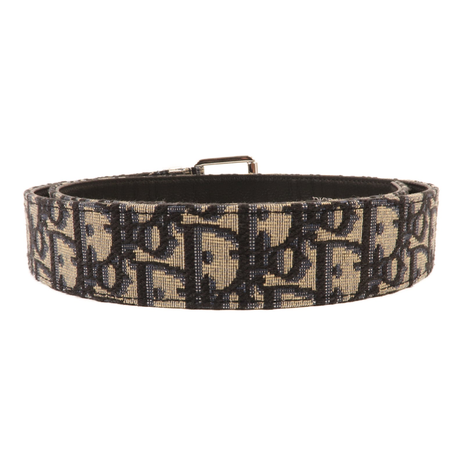 Dior 帆布Oblique銀扣皮帶