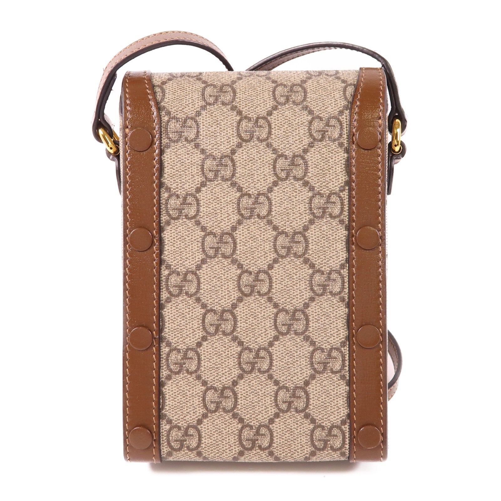 GUCCI 塗層帆布Horsebit 1955 Mini金扣肩背袋