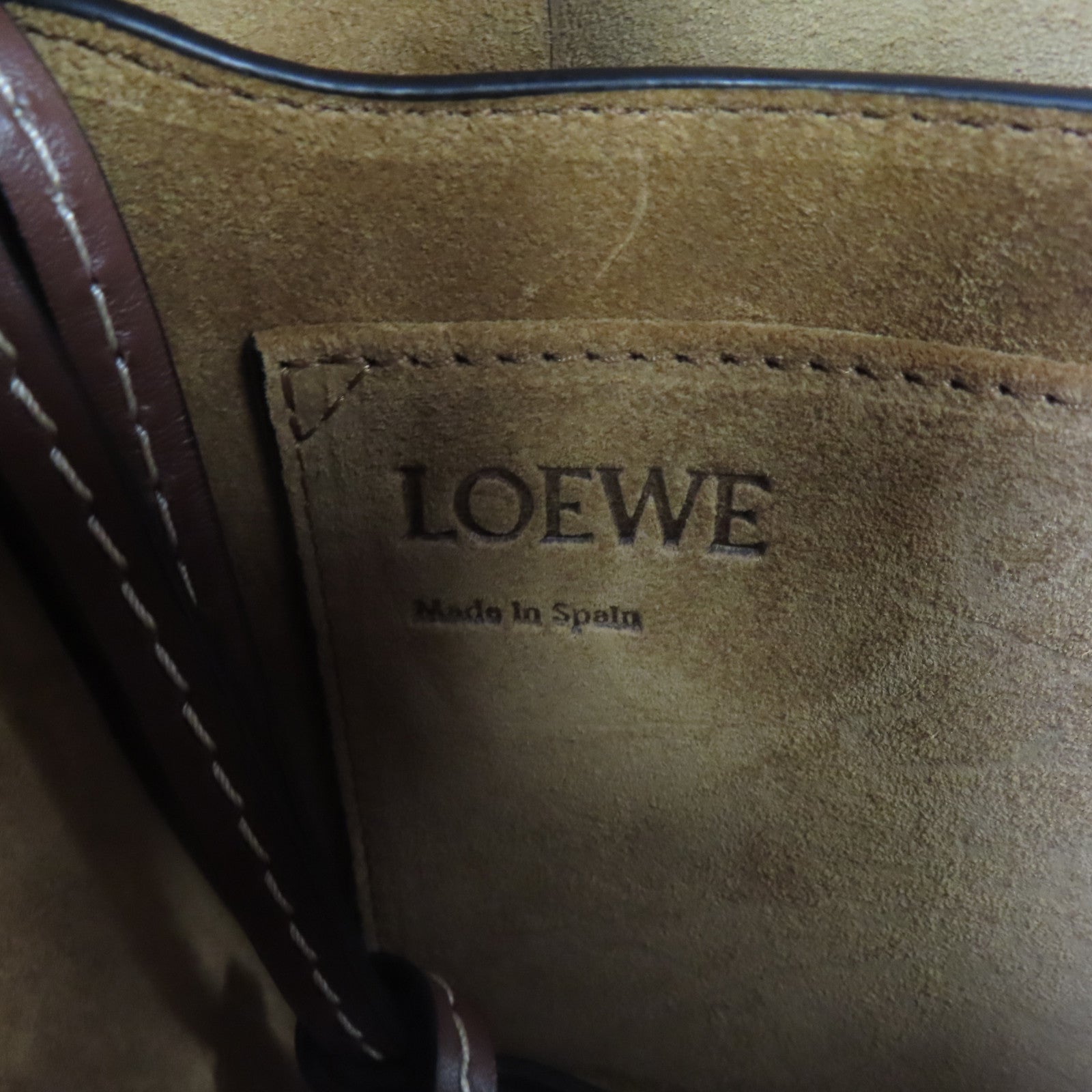 LOEWE 牛皮皮革Small Gate金扣肩背袋藍色/米色/啡色