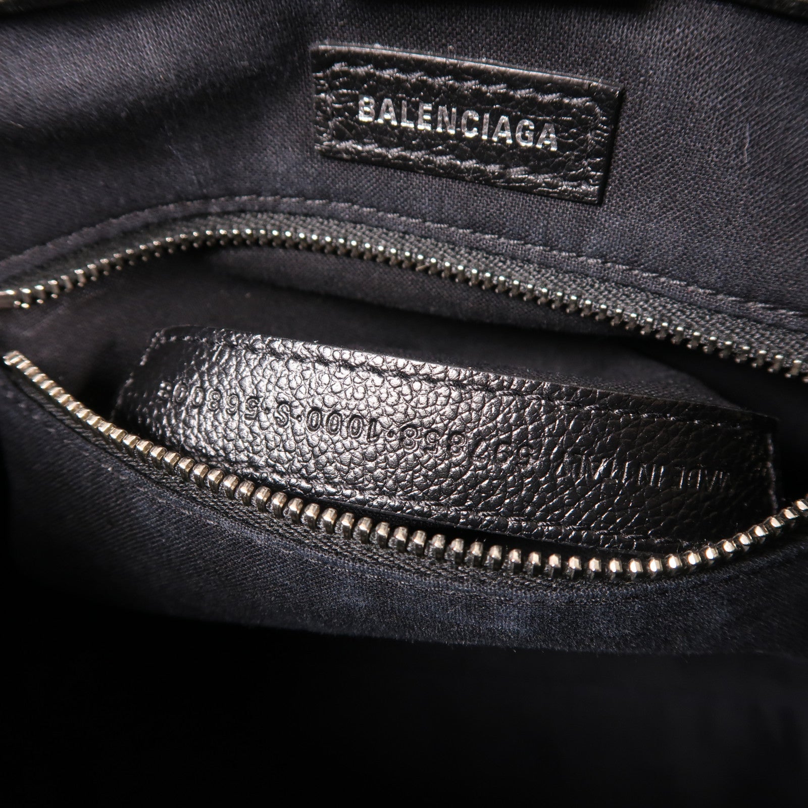 BALENCIAGA 牛皮皮革2 way Shoulder Bag銀扣手挽肩背兩用袋黑色