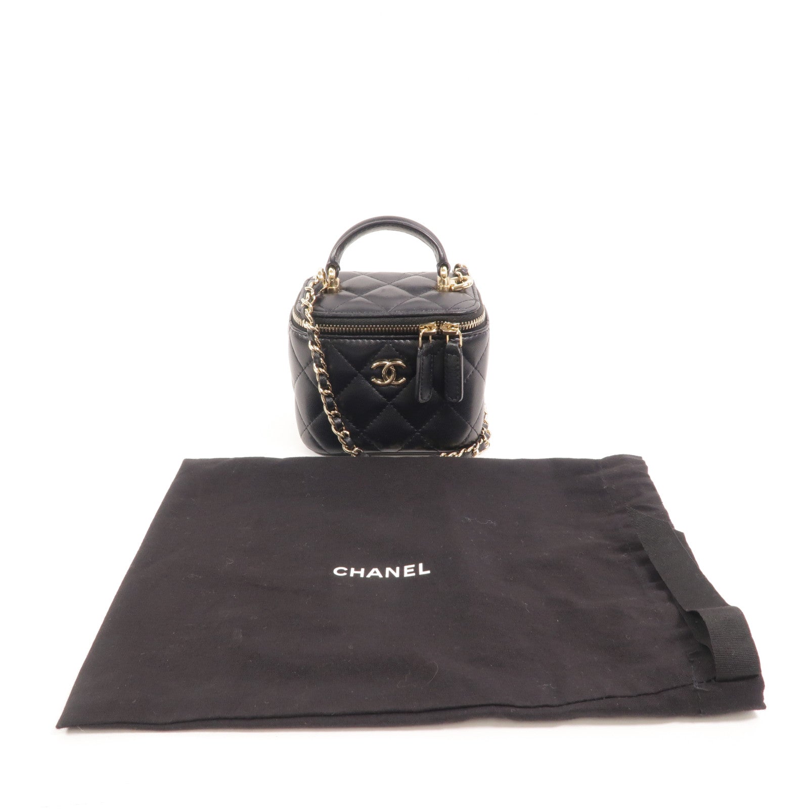 CHANEL 羊皮皮革Mini Vanity Case手挽肩背兩用袋