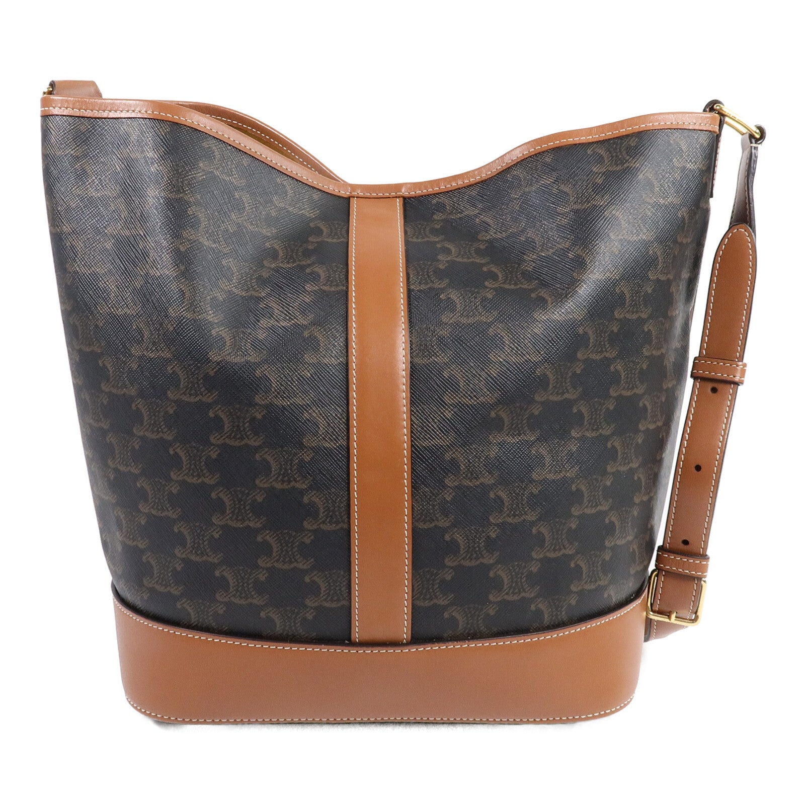 CELINE 塗層帆布Triomphe Bucket Medium肩背袋