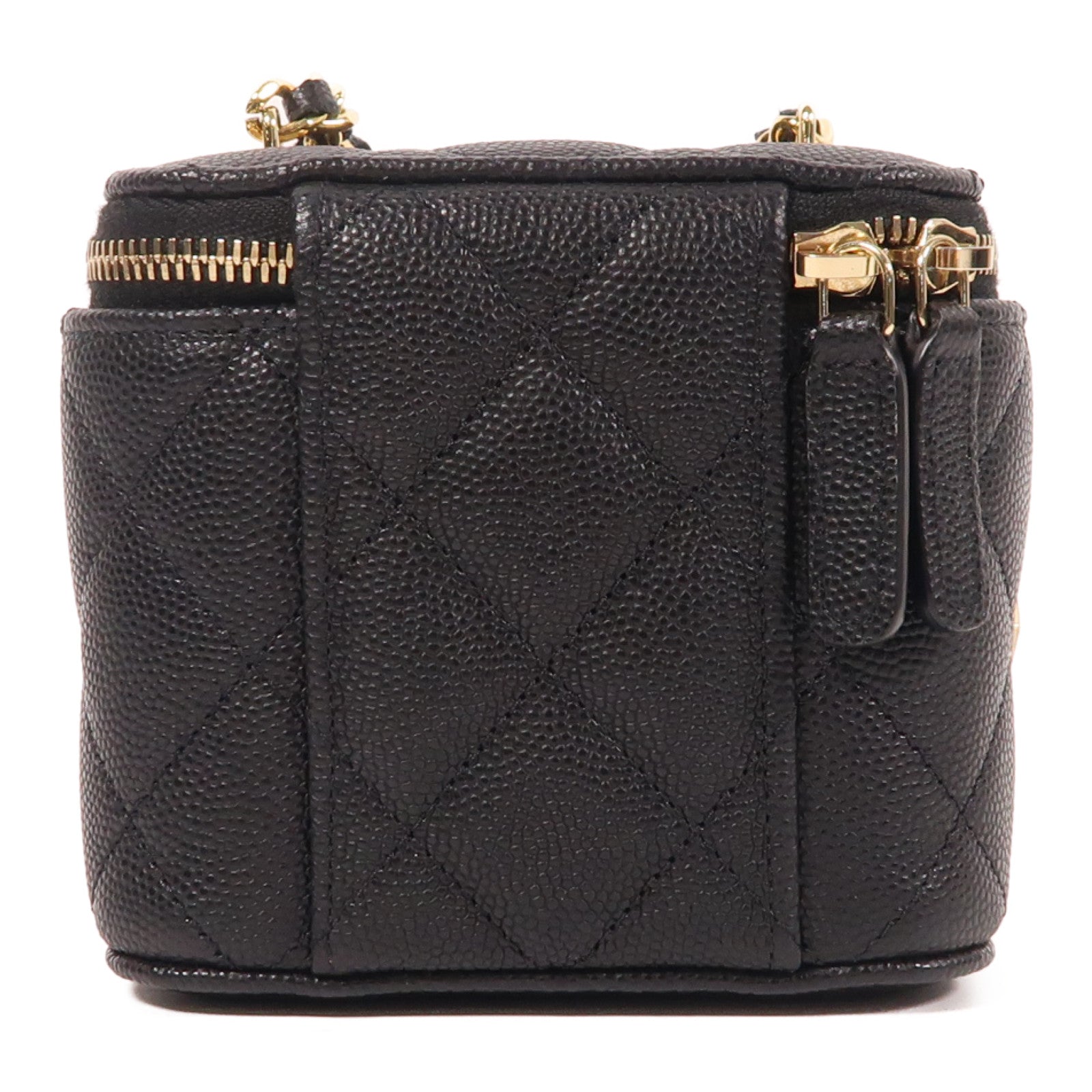 CHANEL 牛皮皮革Chain Shoulder金扣鏈帶肩背袋黑色
