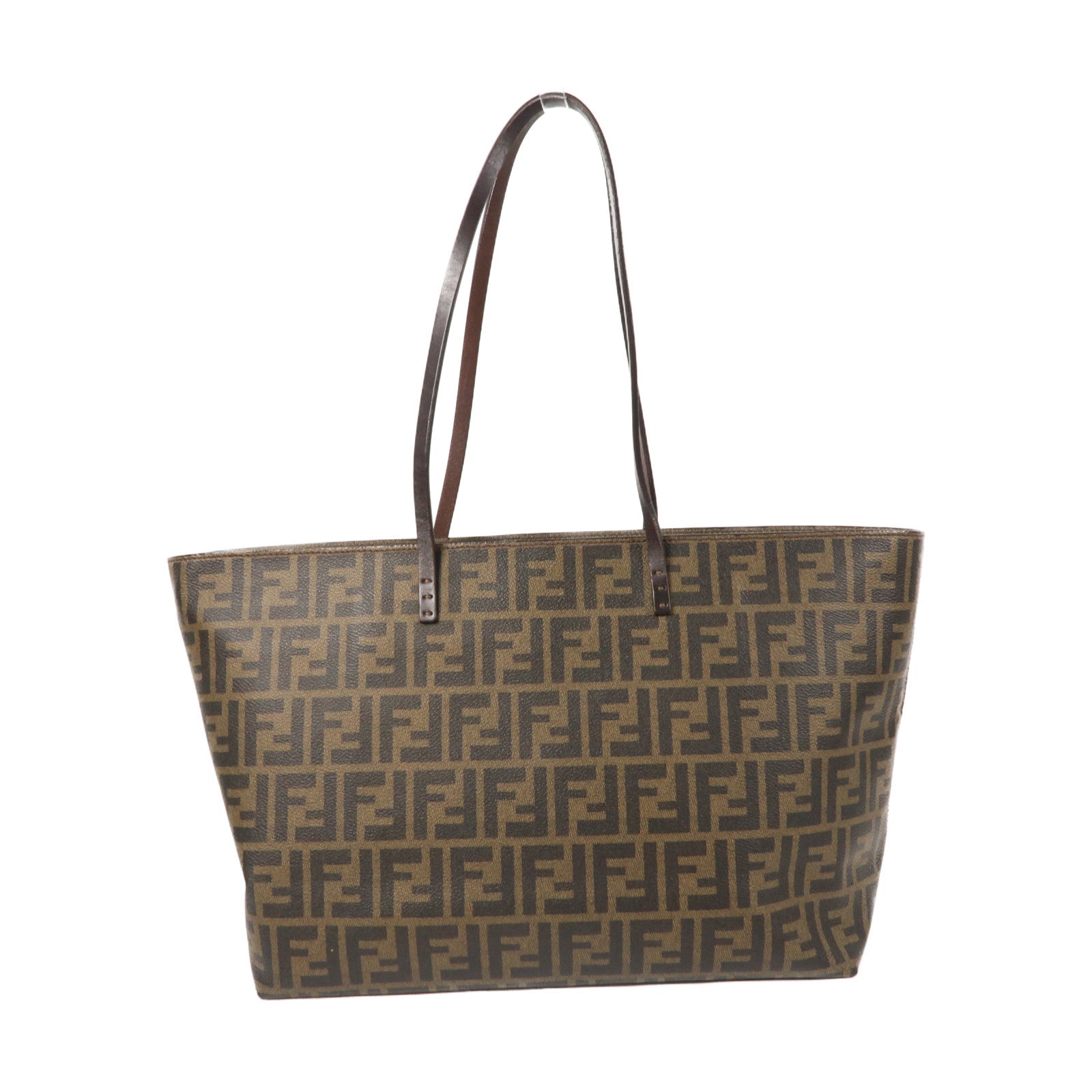 FENDI 塗層帆布Shoulder Tote金扣手挽袋啡色