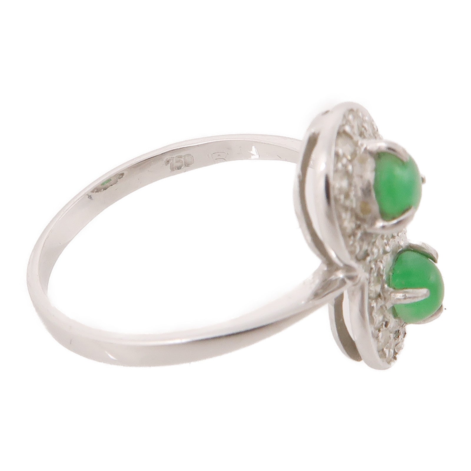 JEWELRY 【激減優惠】18K白金Jade Ring綠寶石戒指US#6