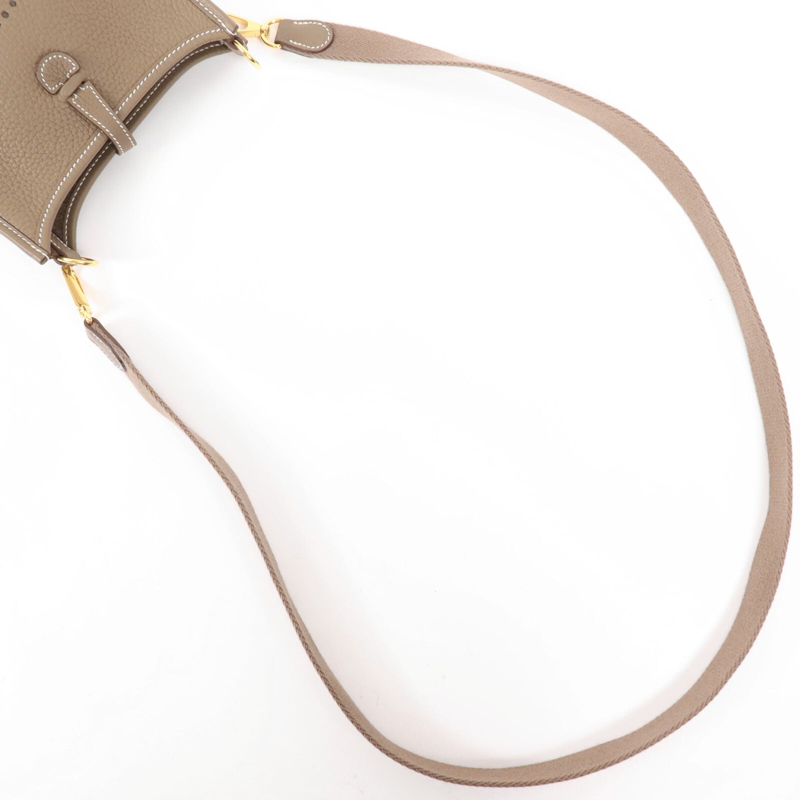 HERMES Clemence皮革Evelyne TPM金扣肩背袋Etoupe
