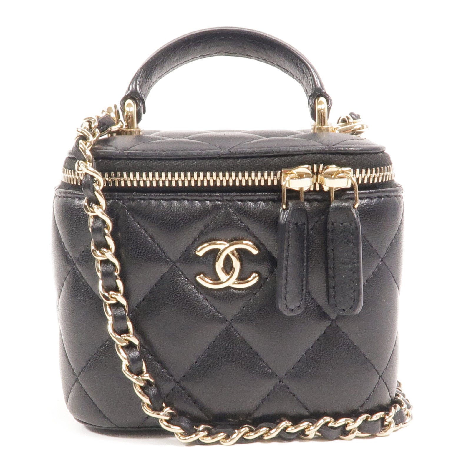 CHANEL 羊皮皮革Mini Vanity Case手挽肩背兩用袋