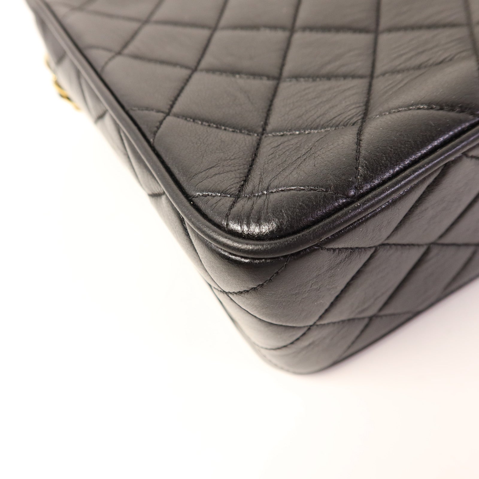 CHANEL 羊皮皮革Chain Shoulder金扣鏈帶肩背袋