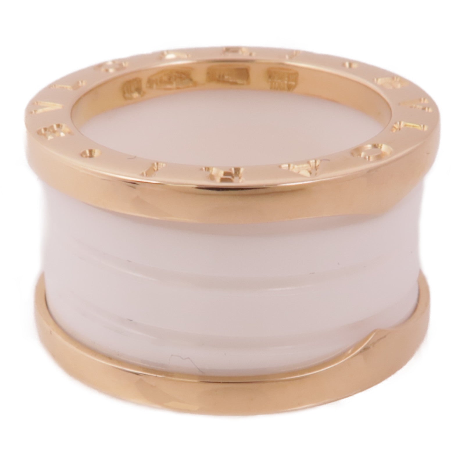 BVLGARI 18K玫瑰金/陶瓷B-zero1戒指Bvlgari#50/US#5