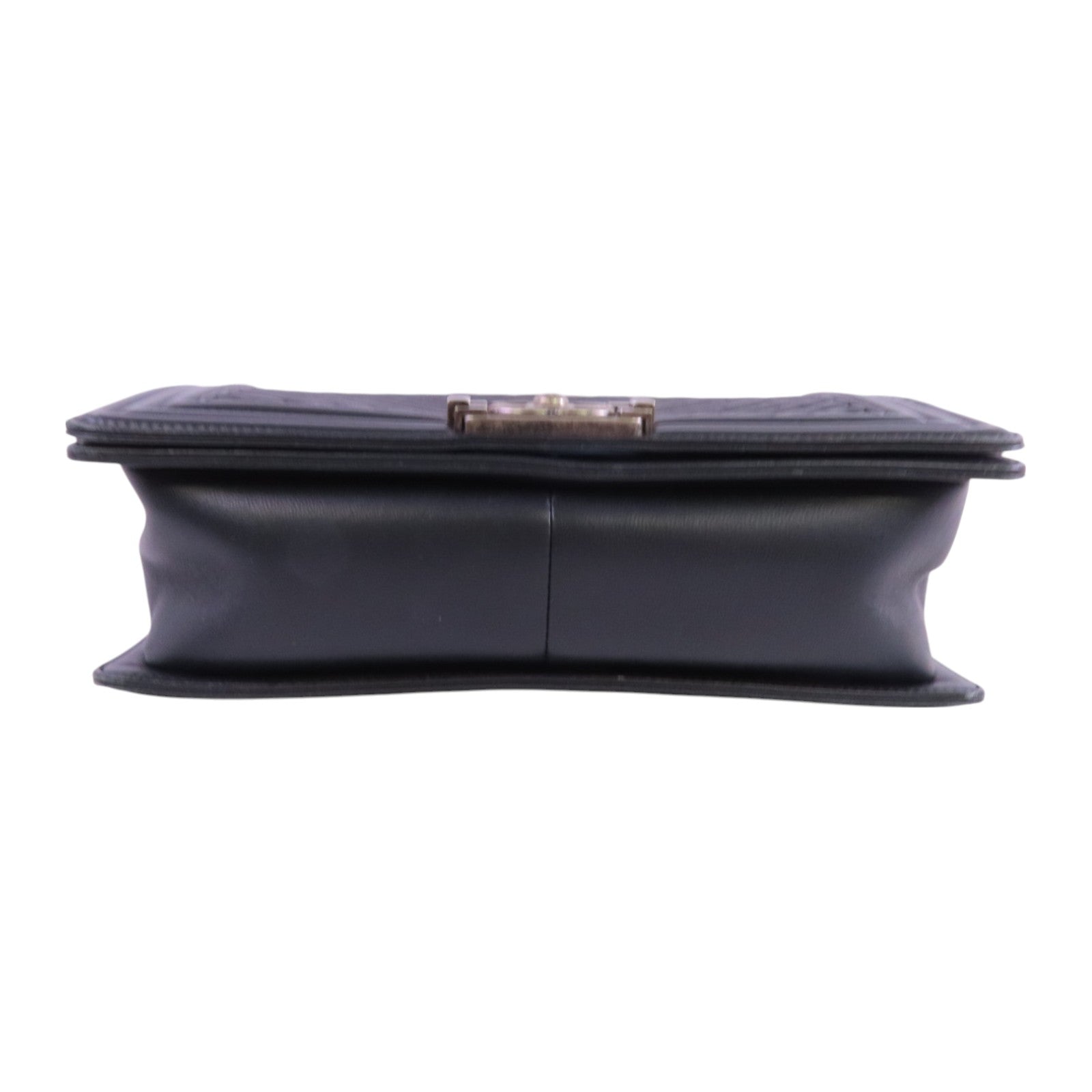 CHANEL 羊皮皮革Boy 25銀扣鏈帶肩背袋