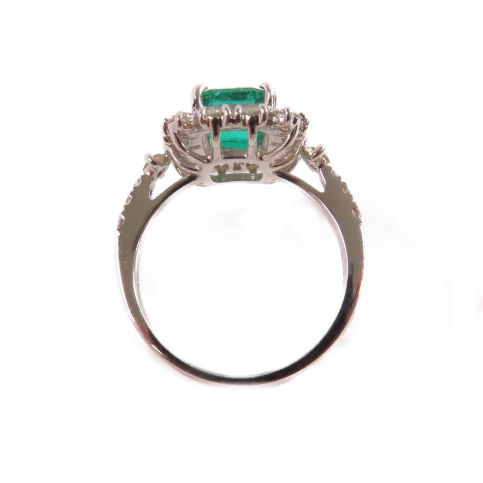 JEWELRY PT950鉑金/1.48ct綠寶石/0.86ct鑽石Emerald Diamond Ring戒指US#5.75