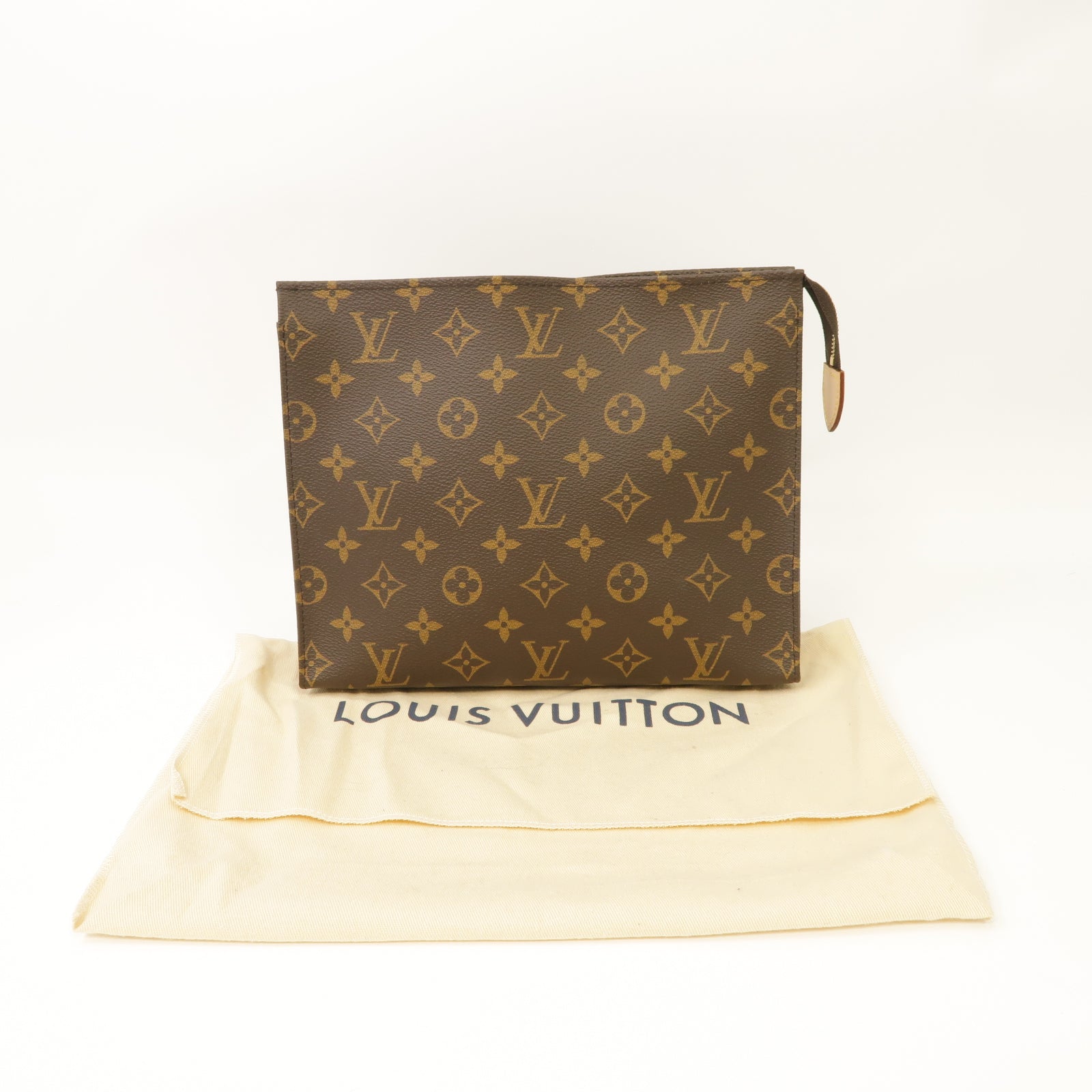 LOUIS VUITTON Monogram Toiletry金扣手拿包啡色
