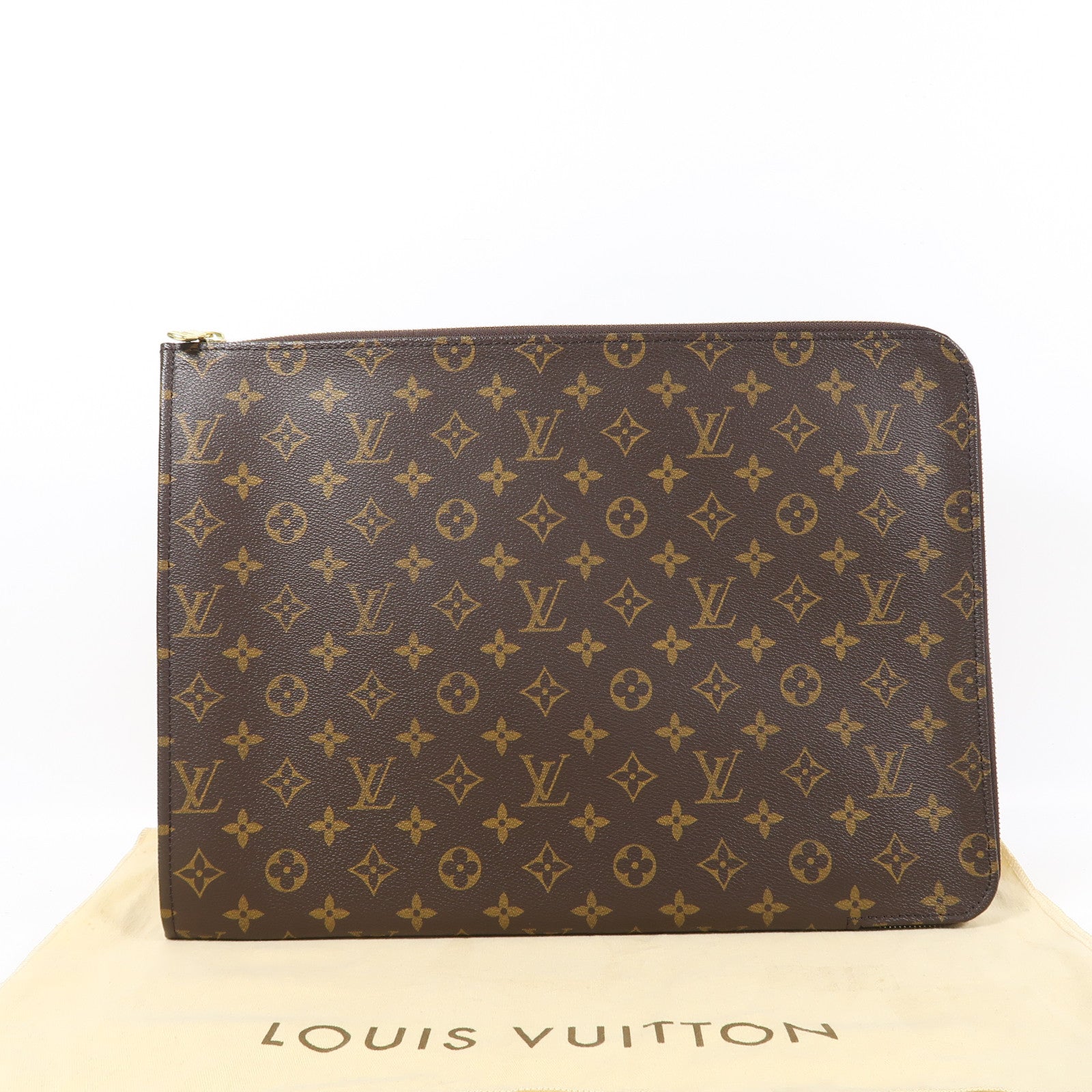 LOUIS VUITTON 【激減優惠】Monogram Accessories Pouch金扣手拿包啡色