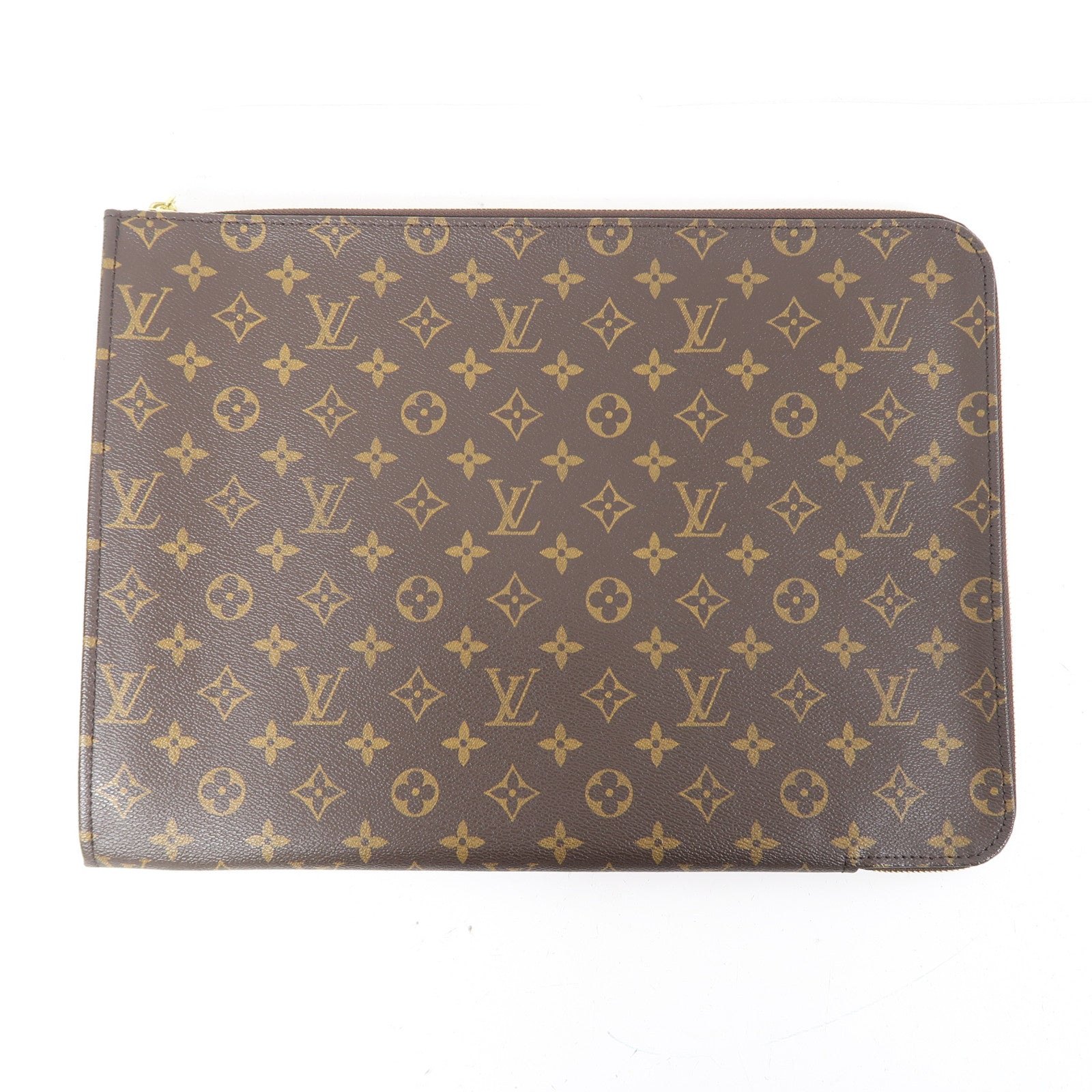 LOUIS VUITTON 【激減優惠】Monogram Accessories Pouch金扣手拿包啡色