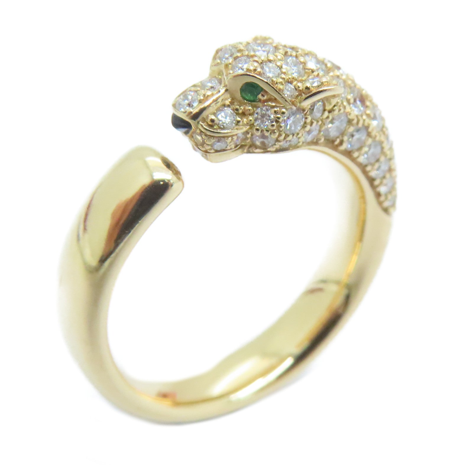 CARTIER 18K玫瑰金Panthere De Cartier Ring钻石戒指US#6.5/ #53