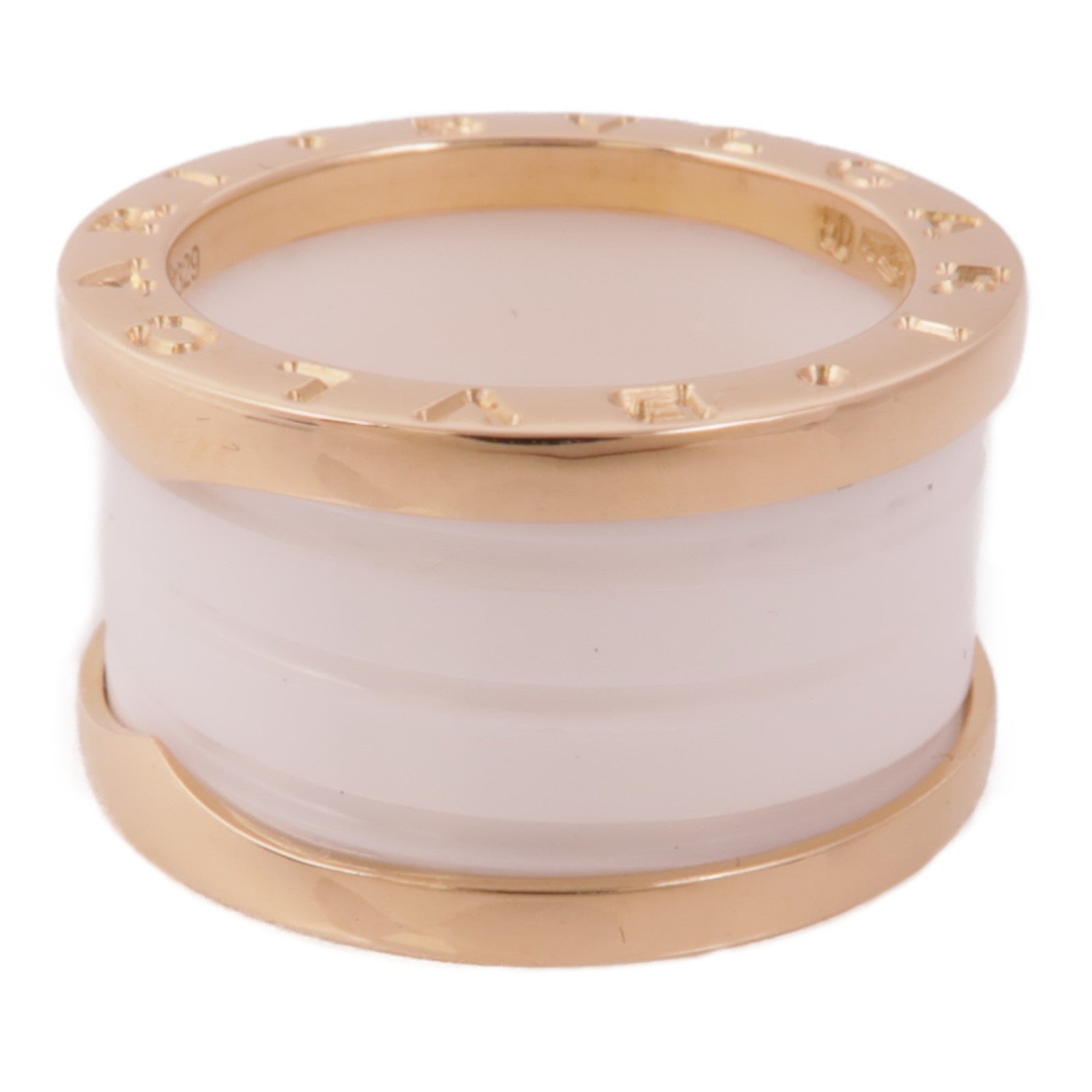 BVLGARI 18K玫瑰金/陶瓷B-zero1戒指Bvlgari#50/US#5