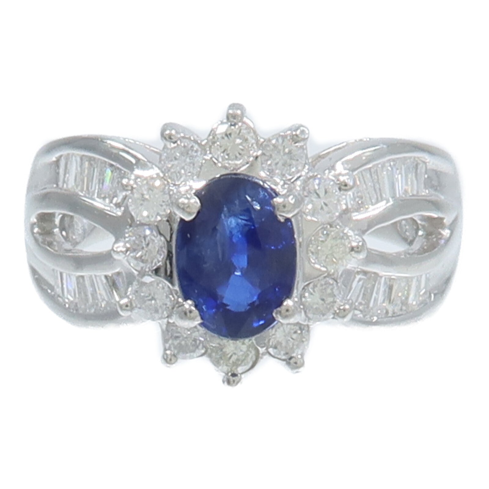 JEWELRY PT900鉑金Sapphire Diamond Ring藍寶石/鑽石戒指