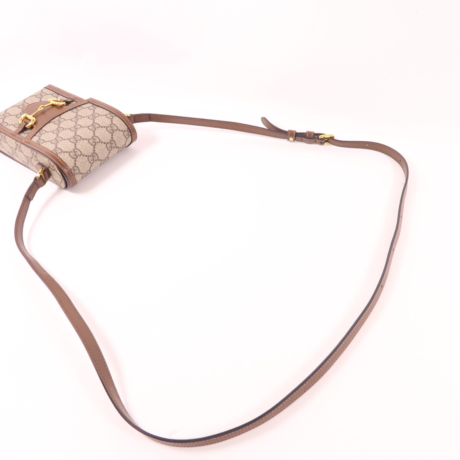 GUCCI 塗層帆布Horsebit 1955 Mini金扣肩背袋