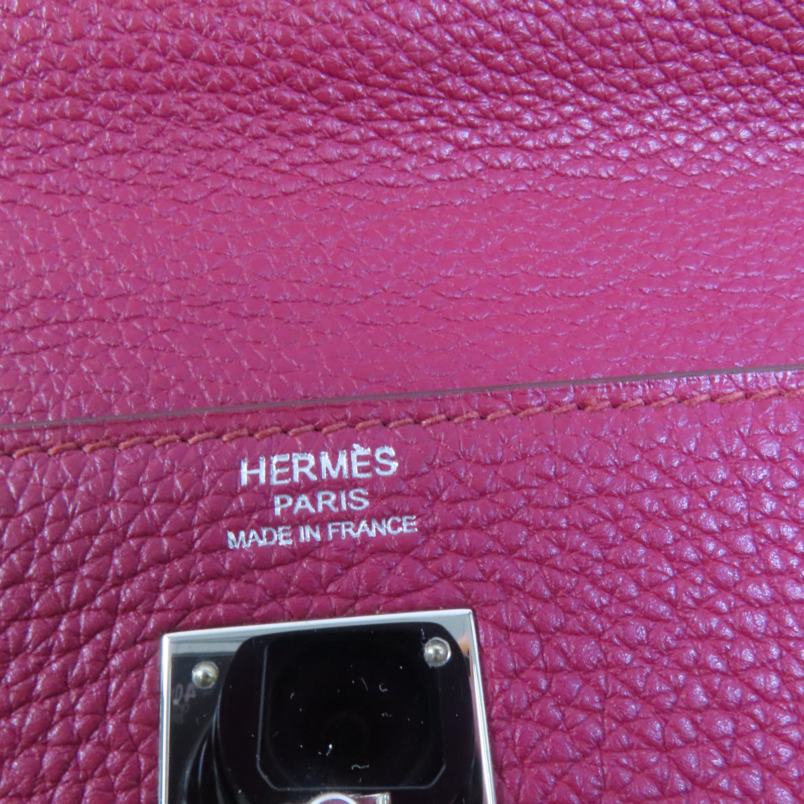 HERMES Togo皮革Kelly 32銀扣手挽肩背兩用袋Rubis