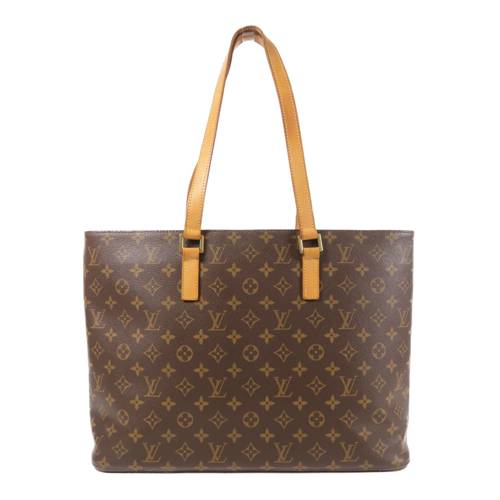 LOUIS VUITTON Monogram Luco Tote Bag金扣肩背袋棕色